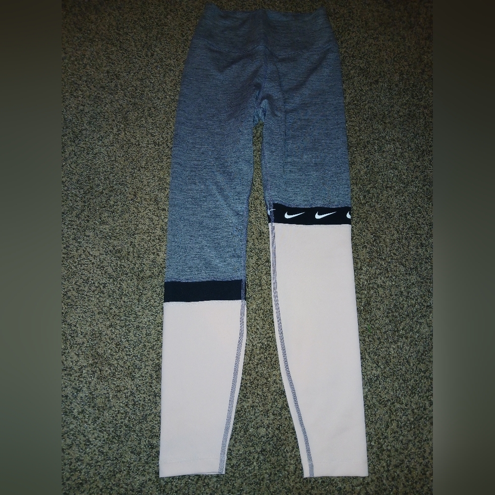 Women's Nike Leggings-gray/pink/black-XS
